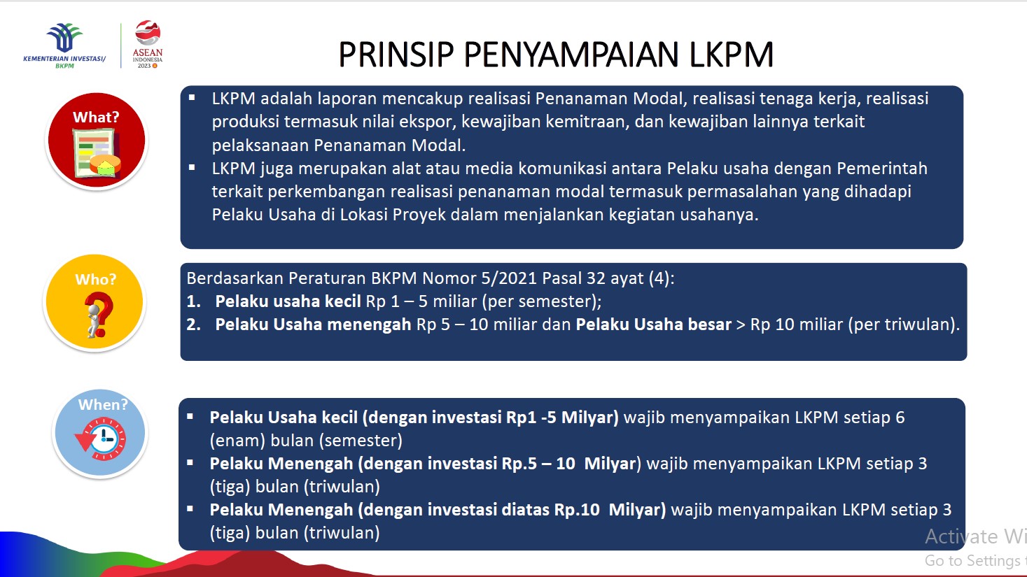 Prinsip Penyampaian LKPM